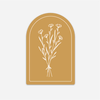 Floral Arch Sticker - Mustard