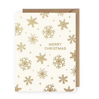 Snowflake Merry Christmas Foil Greeting Card